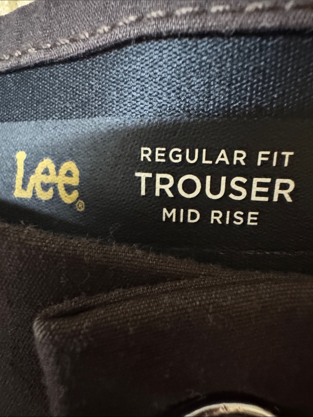 Lee Regular Fit Mid Rise Trousers - Brown with Gold Logo